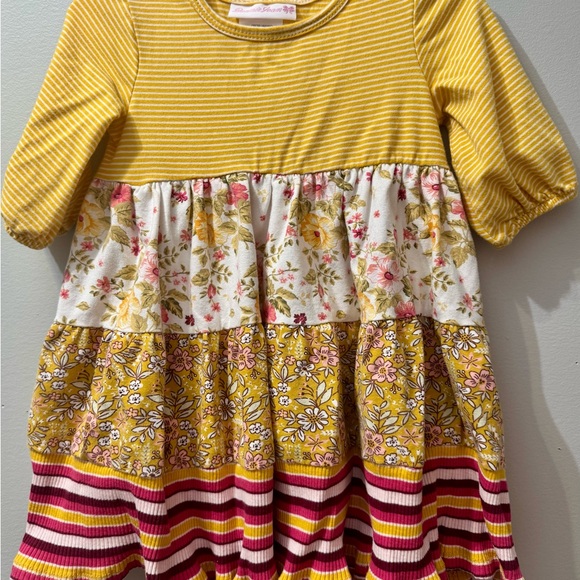 Bonnie Jean Other - Bonnie Jean Floral Striped Yellow Kids Dress, Toddler Size 3T